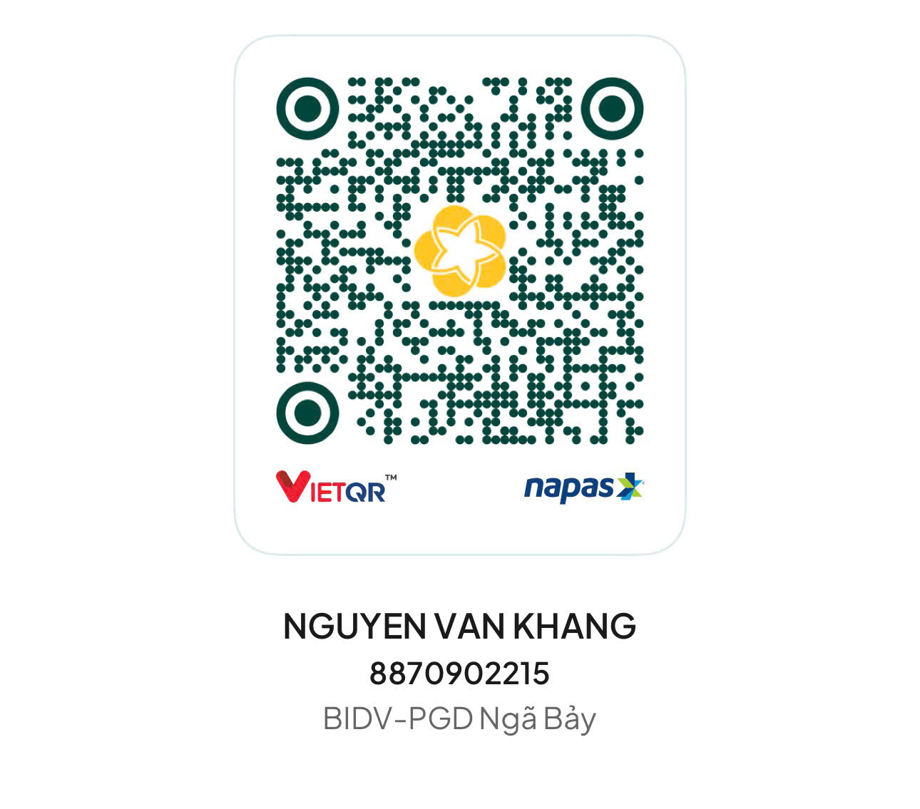 Mã QR chuyển khoản Vựa Cua Đăng Quân